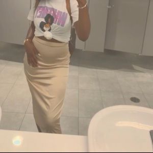 Satin high waisted skirt